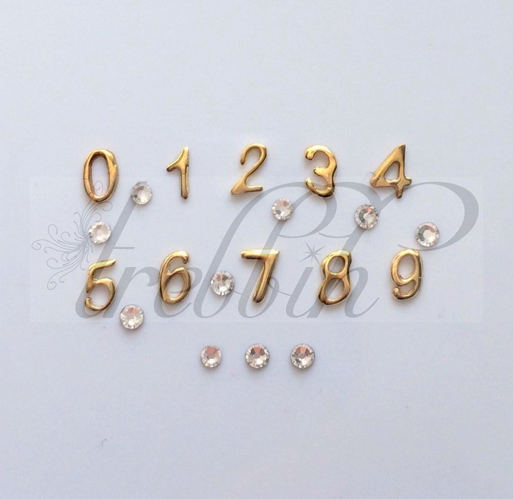 Gold Numbers – Swarovski Tooth Crystals & Tooth Jewelry