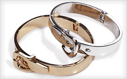 Estate Diamond Gold Belt Buckle Bracelet | Israel Rose
