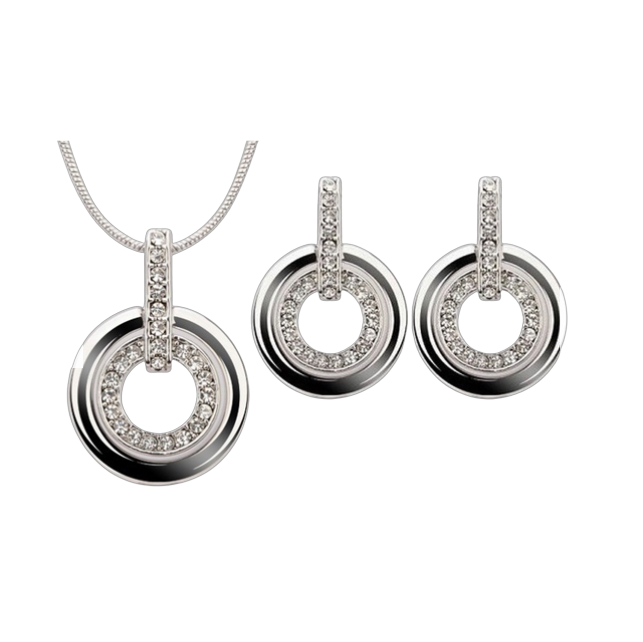 Black Jewel Necklace & Earring Set | Statement Jewellery | FREE Gift Box